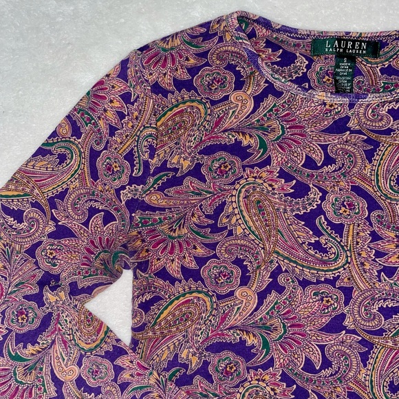Vintage Ralph Lauren Paisley Print Long Sleeve Fitted Shirt - Picture 5 of 5